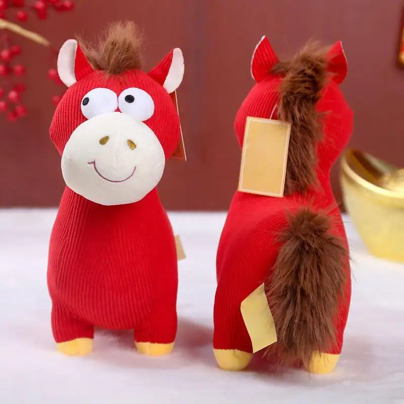 Prezent urodzinowy dla dziecka, maskotka zodiakalna Rok Konia, urocza kreskówkowa lalka kucyk 22/28 cm - pluszowa zabawka