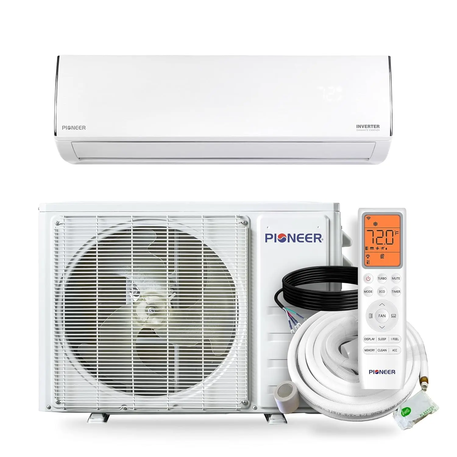 

Инверторный кондиционер-тепловой насос Diamante Essenza 11500 BTU, 17 SEER2, 230В, настенный, без воздуховодов, с индивидуальной настройкой 16