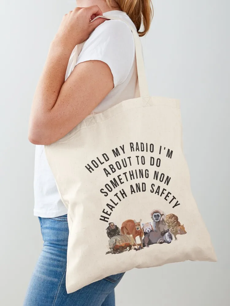 

Hold My Radio Zookeeper Edition Tote Bag Handbags Canvas bag for women shopping cart bags Shopper