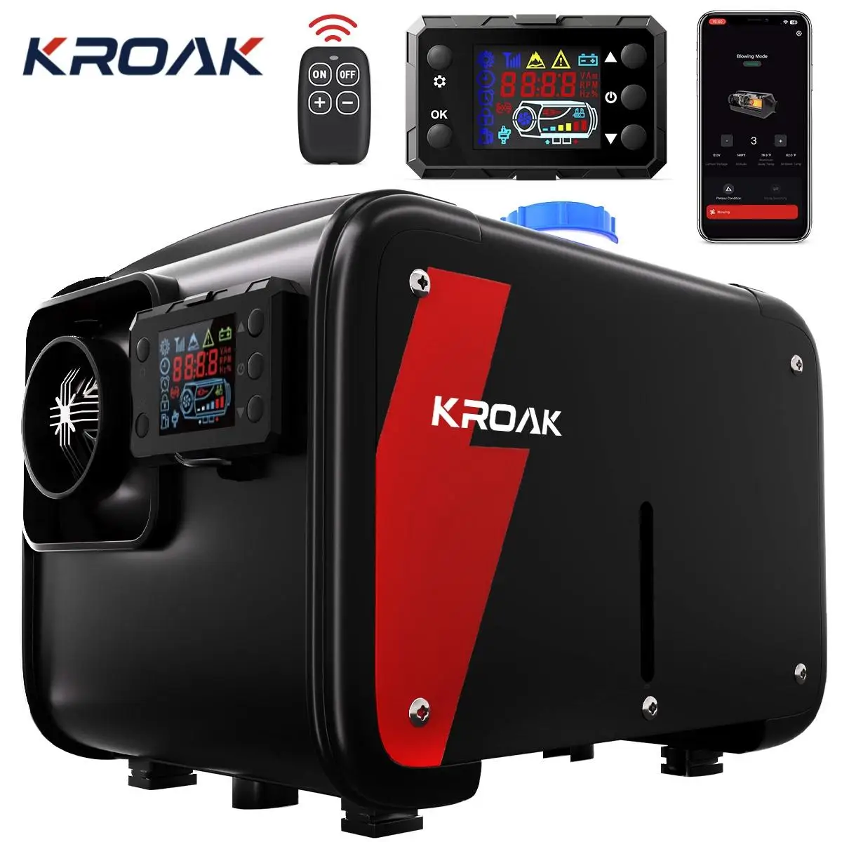 24V/12V 5-8kw Auto heizung Luft Diesel heizung mit LCD-Schalter Schall dämpfer Fernbedienung Auto