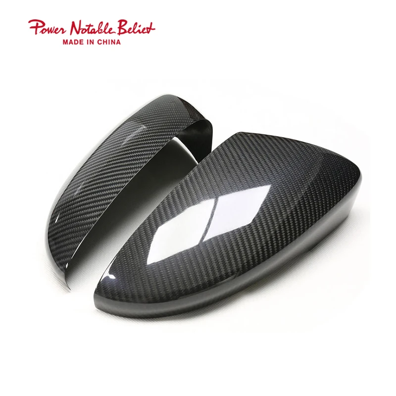 Dry Carbon Fiber Rearview Car Mirror Cover for VW Passat Magotan CC Sagitar Universal Edition Glossy Black