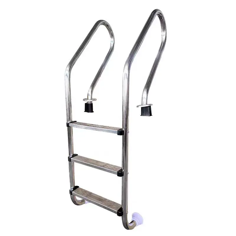 

Swimming Pool Accessories 3 Steps Swimming Pool Ladder Stainless Steel Anti-slip Above Ground Pool Ladder Plastic Dock Ladder