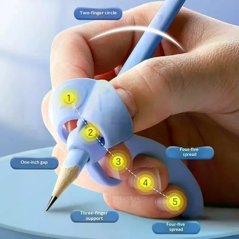 4 Pack Pen Grip Corrector, Soft Rubber Handwriting Posture Trainer, Kids Writing Posture Correction Aid, Stationery Tool