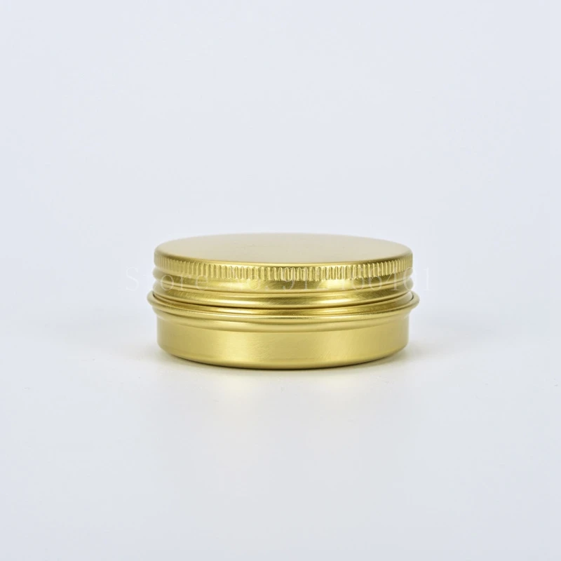 50pcs 10-150ml Golden Aluminum Cans Metal Tin Box Screw Lid Round Tea Canister Storage Container for Cream Balm Wax Cosmetics