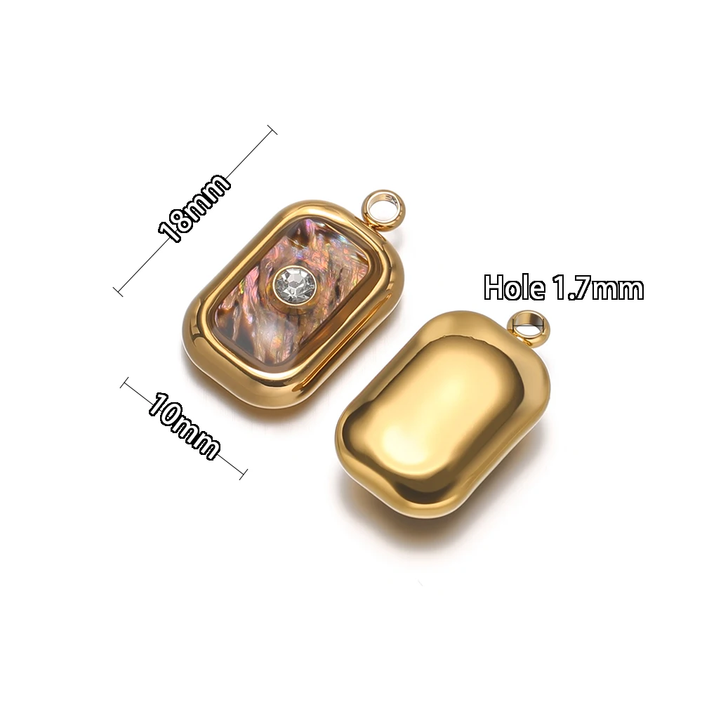 4 Stück Gold Edelstahl Zirkon Muschel Stern Blumen Rahmen Anhänger DIY Damen Klassischer Schmuck Halsketten Armbänder Anhänger Herstellung – Detail 3