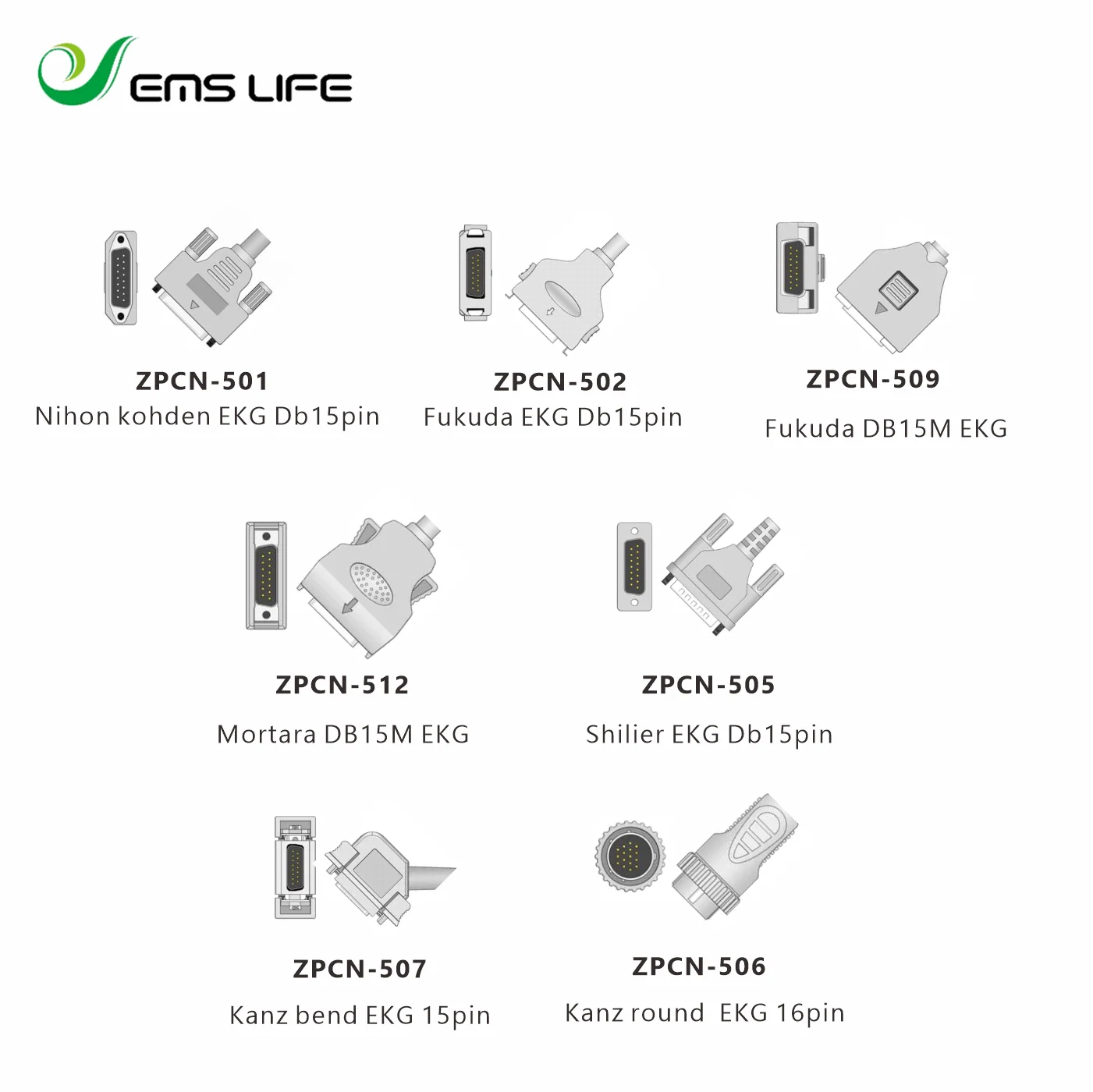 5pcs packing EKG ECG Medical Connector Assembly Compatible with FUKUDA nihon-kohden kanz EKG machine repair
