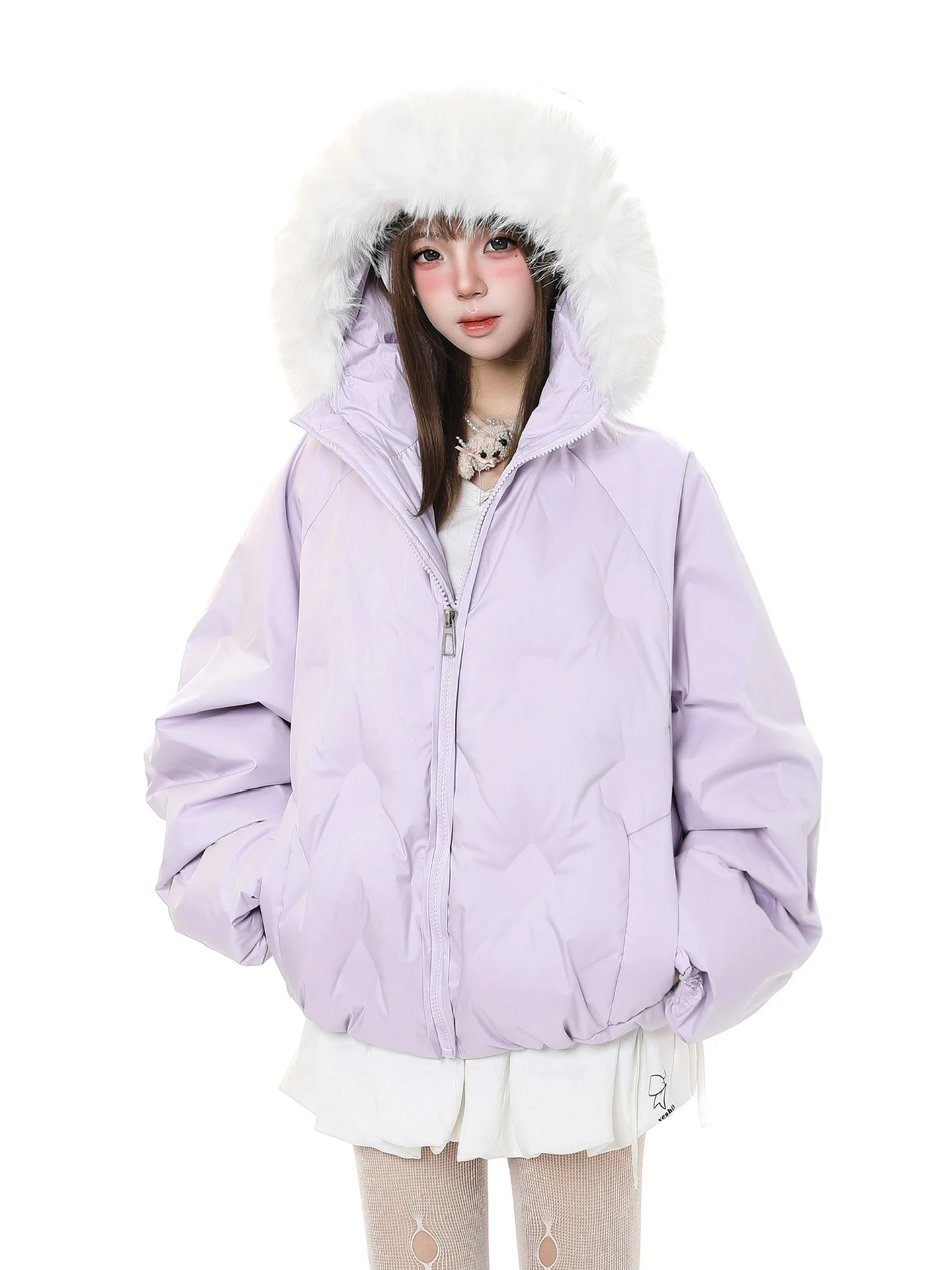 

Женская зимняя куртка с капюшоном, 90% белый пух, теплая, в корейском стиле, повседневная, свободного кроя