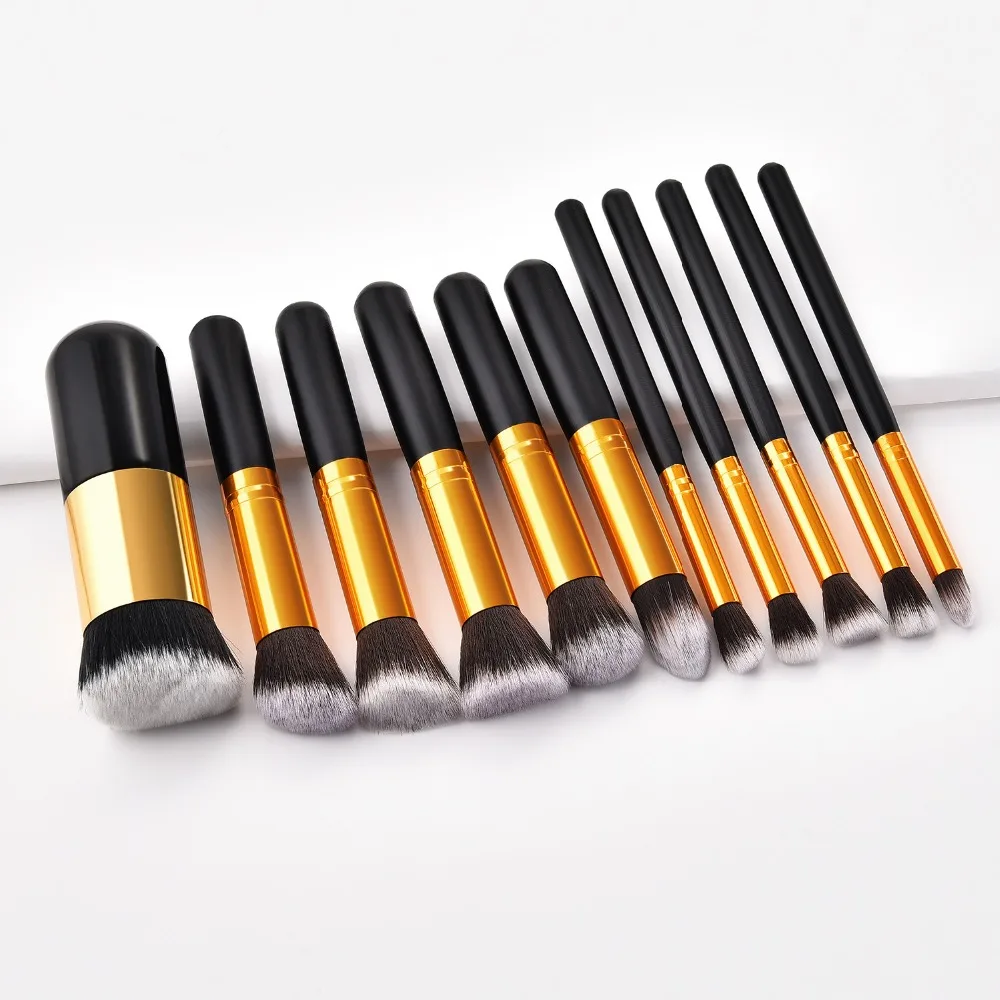 11/10pcs Cheapest Makeup Brushes Set Foundation Cosmetic Kabuki Blending Blush Powder Contour Brush Eyeshadow Makeup Tools