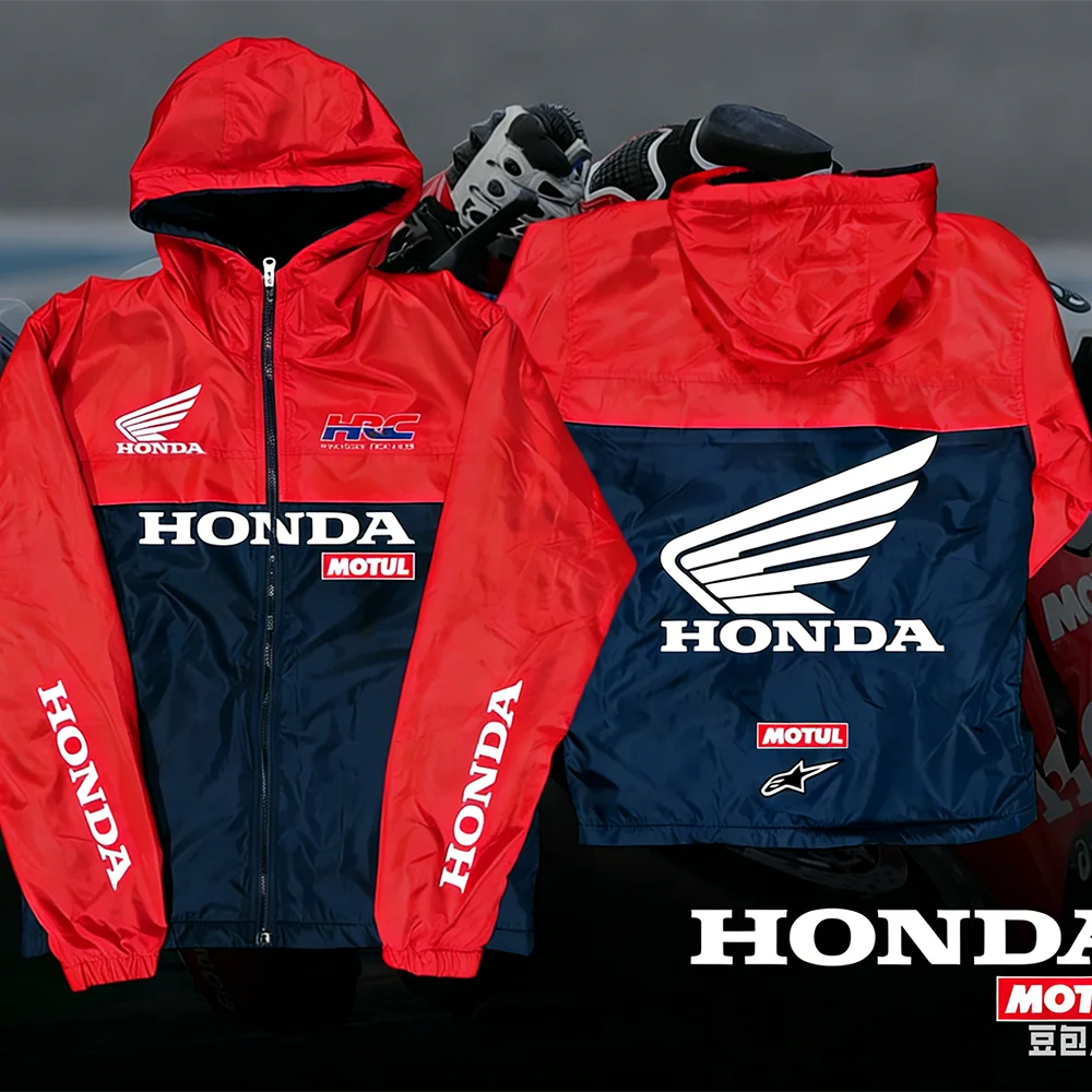 Family Matching MOTO Honda Neues Herbst-/Winter-Sweatshirt mit Reißverschluss und Kapuze für Herren und Damen, übergroßes, atmungsaktives, schnell trocknendes Motocross-Oberteil