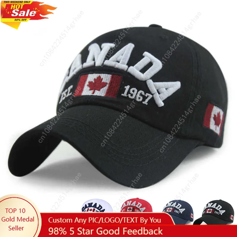 

Fashion Cotton Canada Baseball Cap Flag of Canada Hat Snapback Adjuatable Mens Baseball Caps Gorras