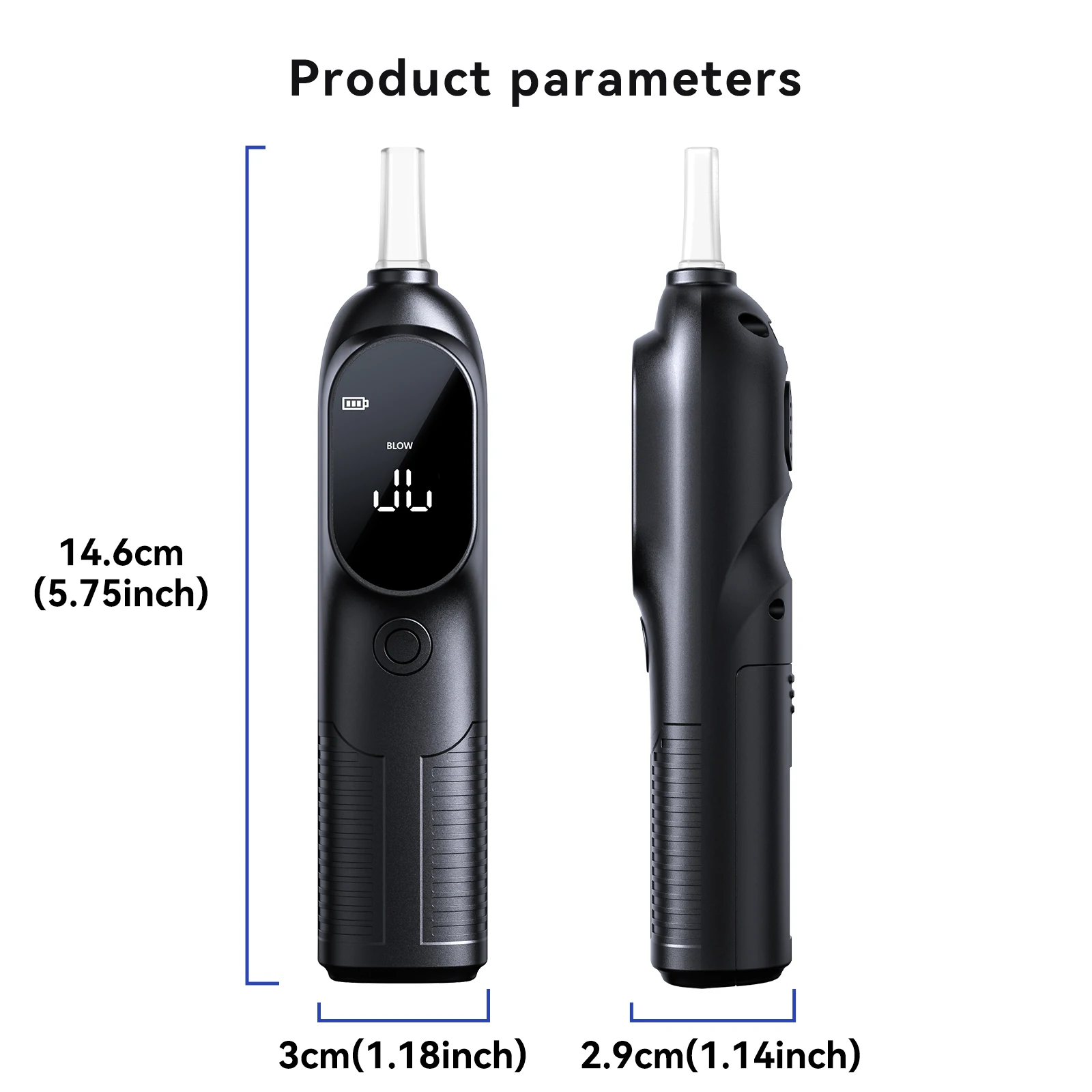 Alcohol Tester with Intelligent Sensor, Portable Breath Analyzer with 4 BAC Units Adjustable ( Not Battery Included)
