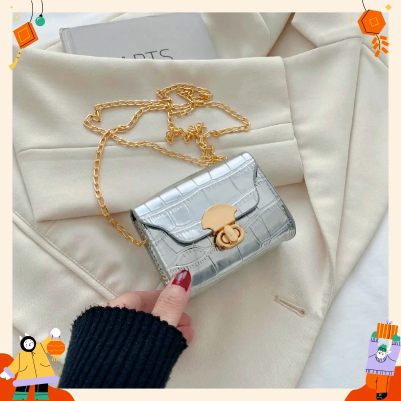 ミニバッグ、イエローとゴールドのニッチバッグ、クロコダイル柄 - Women Bags Gold のレビューと価格