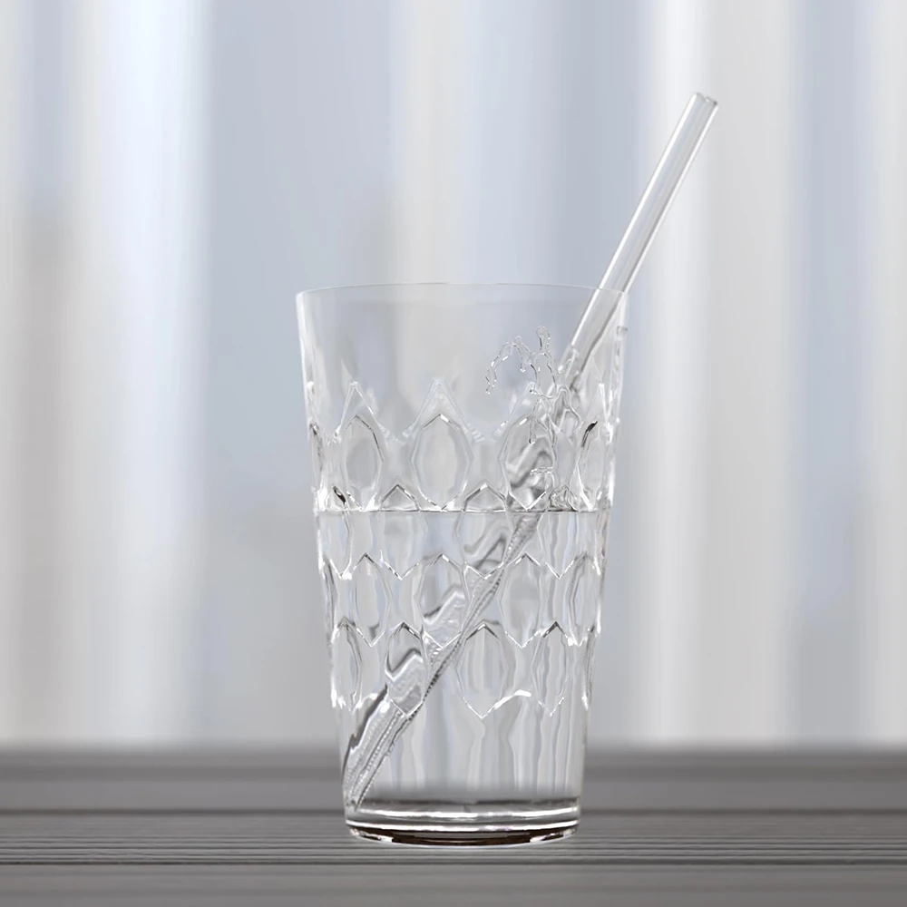 5 PCS Reusable Glass Drinking Straw, Replacement Straw 7.88\'\' x 8MM Clear Practical Straw for 20/30/32oz Tumblers Smoothie Straw