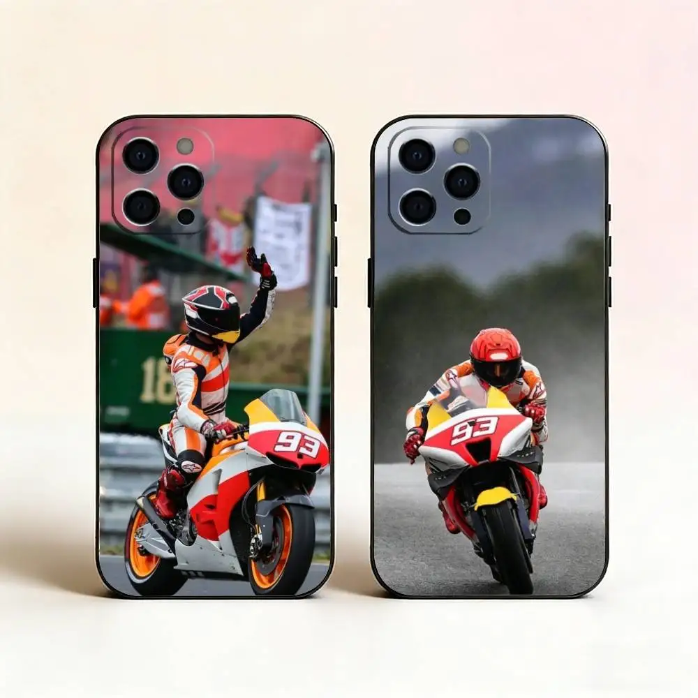 Capa de Silicone Macia para iPhone 17 16 15 14 13 12 11 X XR Plus Pro Max Plus - Edição 25 MotoGP Vencedor M-Marc 93