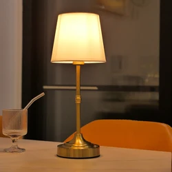 Dimmable Table Lamp Rechargeable Sleeping Light Touch Control Metal Bedside Lamp Vintage Atmosphere Light for Bedroom Study Room