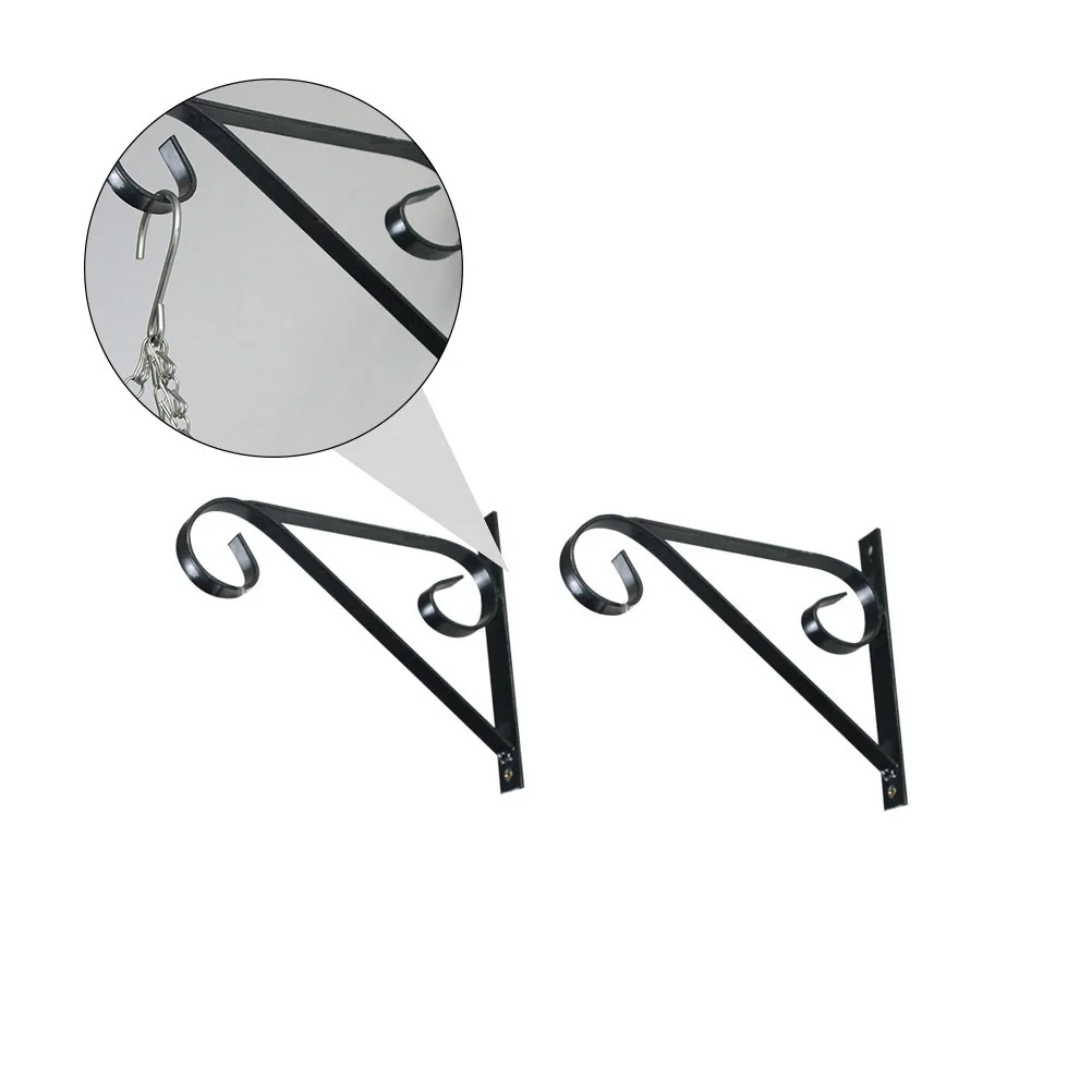 2個の壁掛け植木鉢ハンガー、植物ブラケットフック、ポットやランタンを吊るすための、屋内および屋外での使用に適しています。