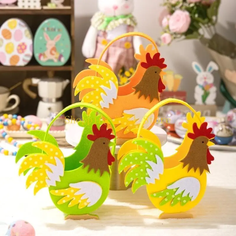 Paquete KX4B 4 bolsas mano Pascua funcionales para diversión dulces, juguetes y huevos caza