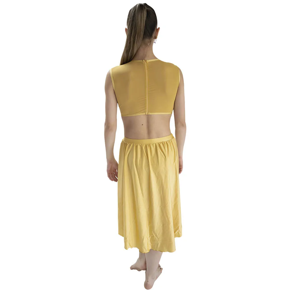 Jupes de danse modernes en maille de nylon et de lyJean-, robe de danse à manches longues avec ourlet fluide, vente en gros au détail