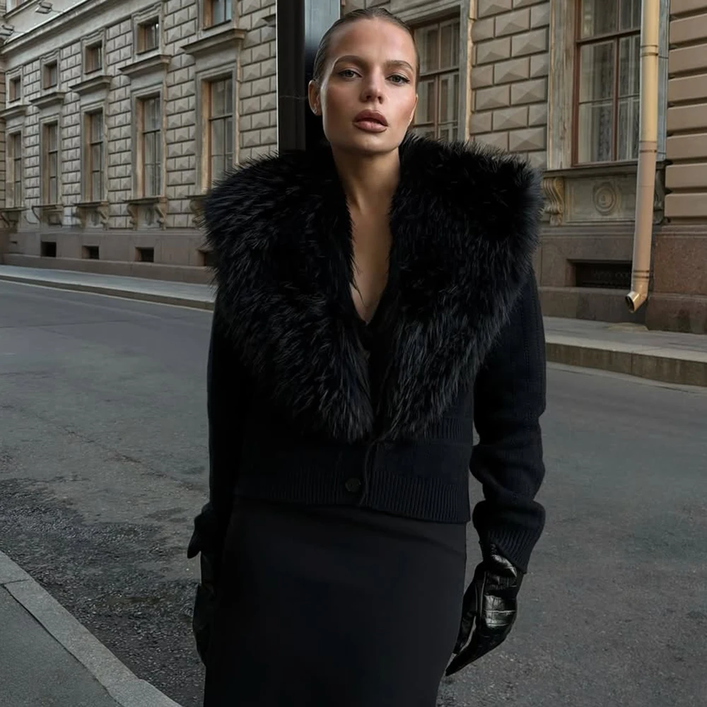 

Tuularose элегантные пальто из искусственного меха женские теплые пышные тонкие кардиганы с длинными рукавами и воротником зимняя модная уличная женская верхняя одежда