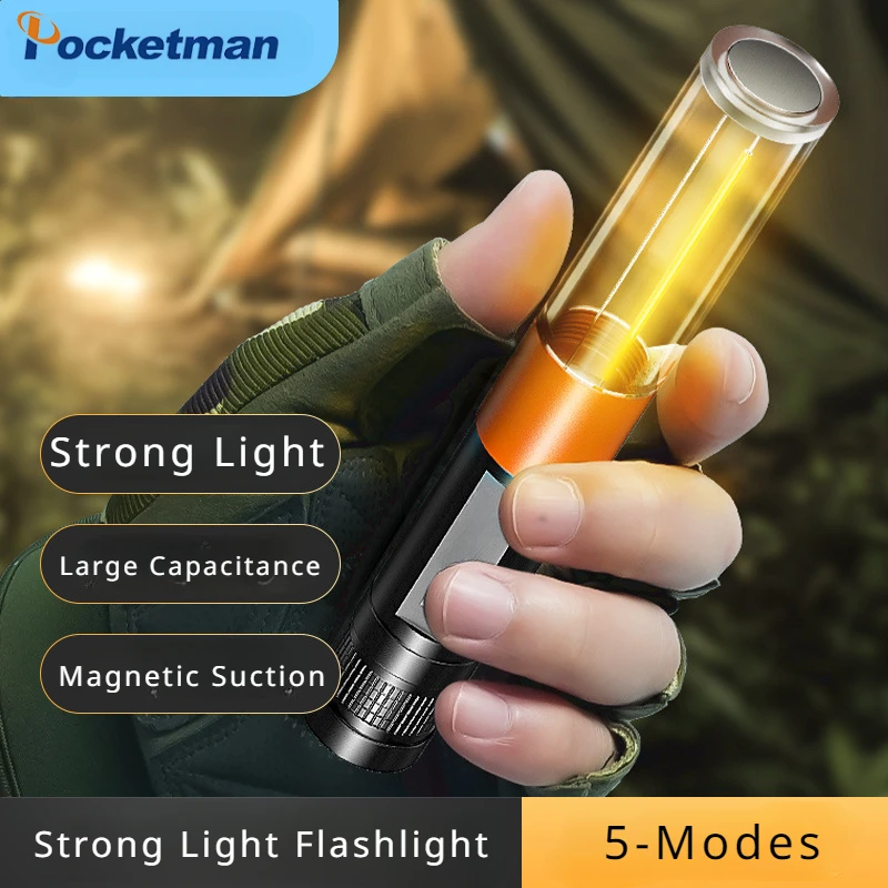 

Super Bright LED Magnetic Multifunctional Flashlight Outdoor Camping Field Camp Tent Hanging Light MiNi Handheld Ambiance Light