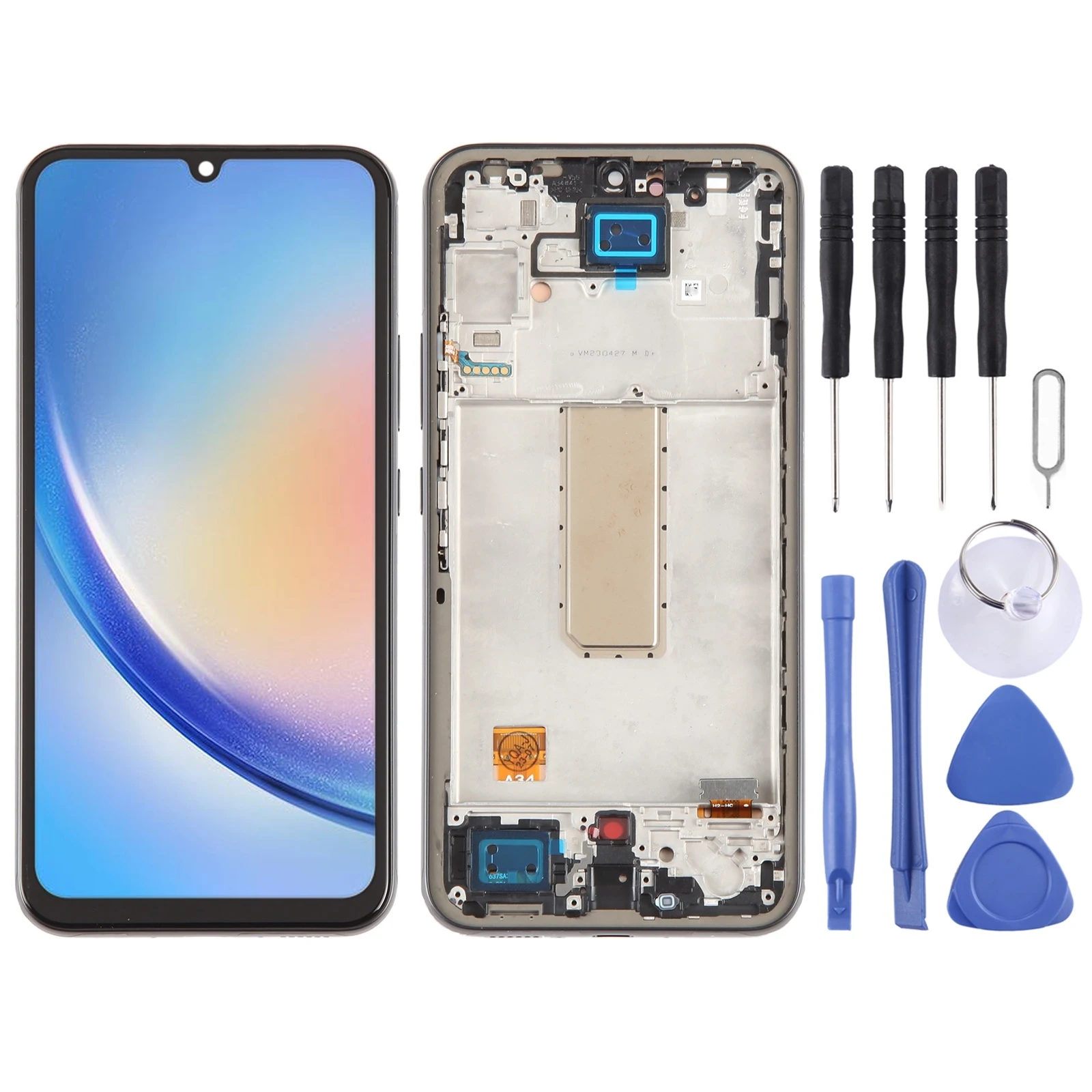 For Galaxy A34 5G OLED LCD Screen Display for Samsung Galaxy A34 5G SM-A346B Digitizer Full Assembly with Frame