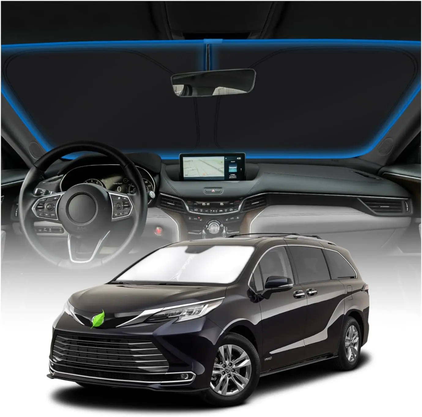 

Солнцезащитный козырек на лобовое стекло для Toyota Sienna Mini Van, аксессуары 2021-2025 2026, солнцезащитный козырек на окно, защита от солнца, складные блоки U