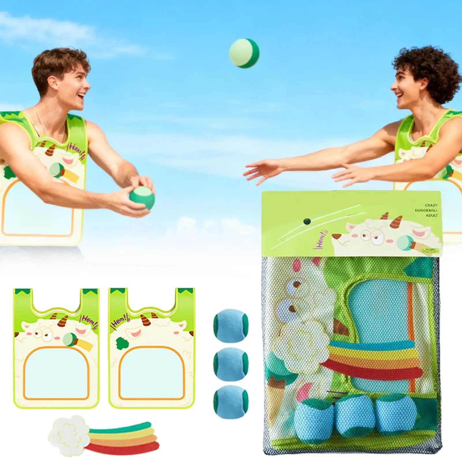 เกมโยนลูกบอลแบบอินเทอร์แอคทีฟ ลูกบอลเหนียวสำหรับเด็ก เกมโยนสำหรับเล่นกลางแจ้ง สนามหญ้า ชายหาด ริมสระน้ำ แคมป์ปิ้ง และการเดินทาง
