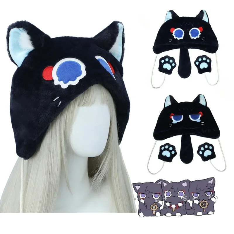 

Game Genshin Impact Balladeer Cosplay Anime Wanderer Kids Adult Hat Cute Cat Autumn Winter Warm Plush Ear Protection Cap Gift