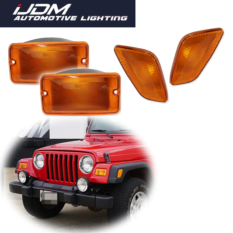 Dla Jeep Wrangler TJ 1997-2006 Przedni zderzak samochodowy Światło kierunkowskazu i przedni błotnik Boczne światło obrysowe Osłona bez żarówki / gniazda