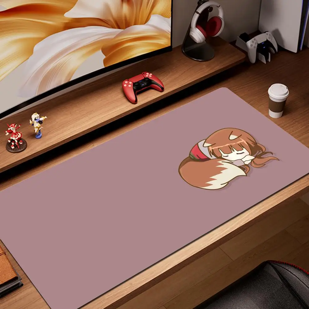 

Mouse Pad Anime Spice And Wolf Large Gaming Desk Mat XXL PC Gamer Computer Mat HD Printing Cute Rubber mouse pad
