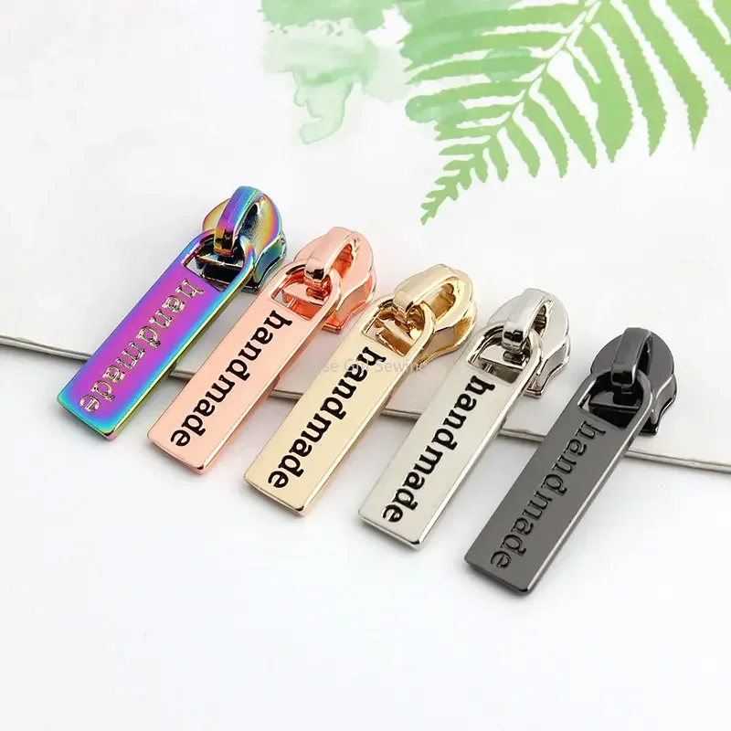 

10-50PCS 5# Nylon Coil Zipper Handmade Logo Puller For Head Bags Garment Zipper Sliders Pocket Repair DIY Sewing Accessories