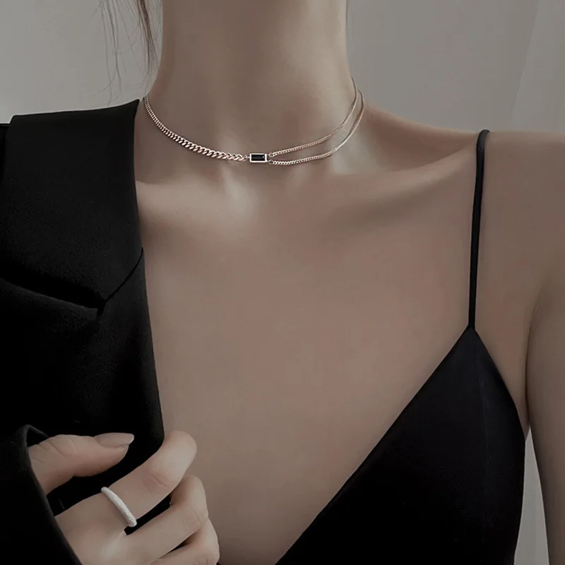 

Asymmetric Chain Necklace, Female Punk Hip-hop Trend, Personality, Simple, Light Luxury, Versatile Collarbone Chain