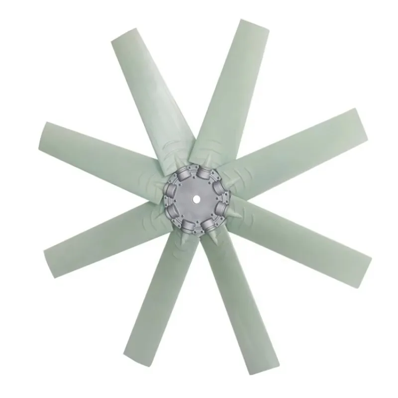 8 Leaves Nylon Industrial Fan Blades With Adjustable Angle (20-50) For Bulldozer Generator (760-1900mm Diameter)