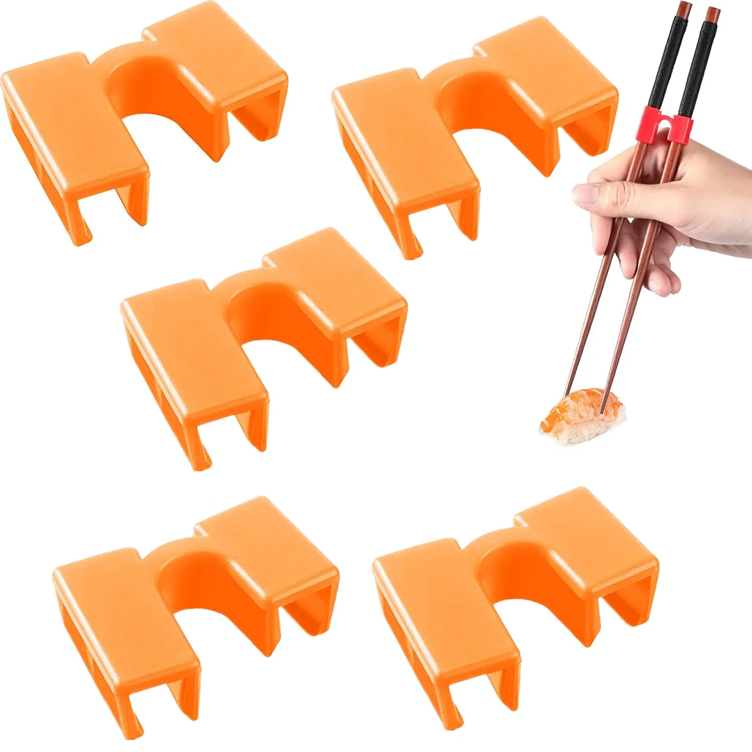 5 Stück wiederverwendbare Essstäbchen-Helfer, Trainings-Essstäbchen-Scharniere, Verbindungsstück, Übungs-Essstäbchen-Helfer für Erwachsene, Kinder, Anfänger, Trainer