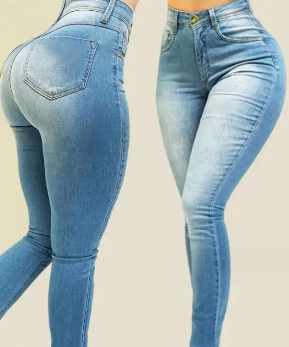 Women Shaping Jeans Skinny High Waist Elastic Slim Fit Pencil Pants