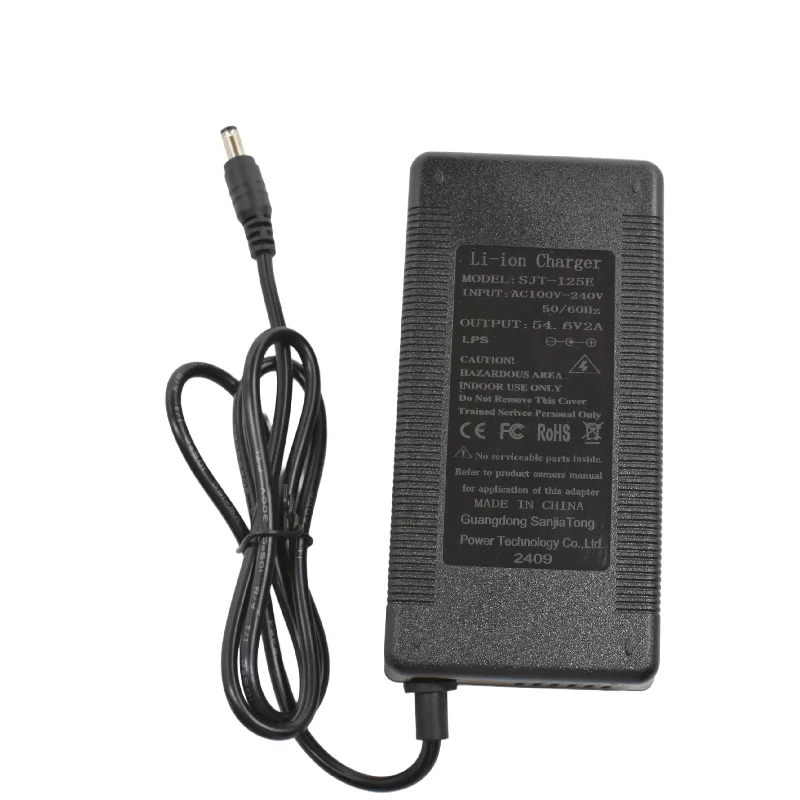 witecish 54.6 v 2a charger for 48v lithium-ion battery, suitable for ebike, scooter, hoverboard, balance bike, connector dc5521