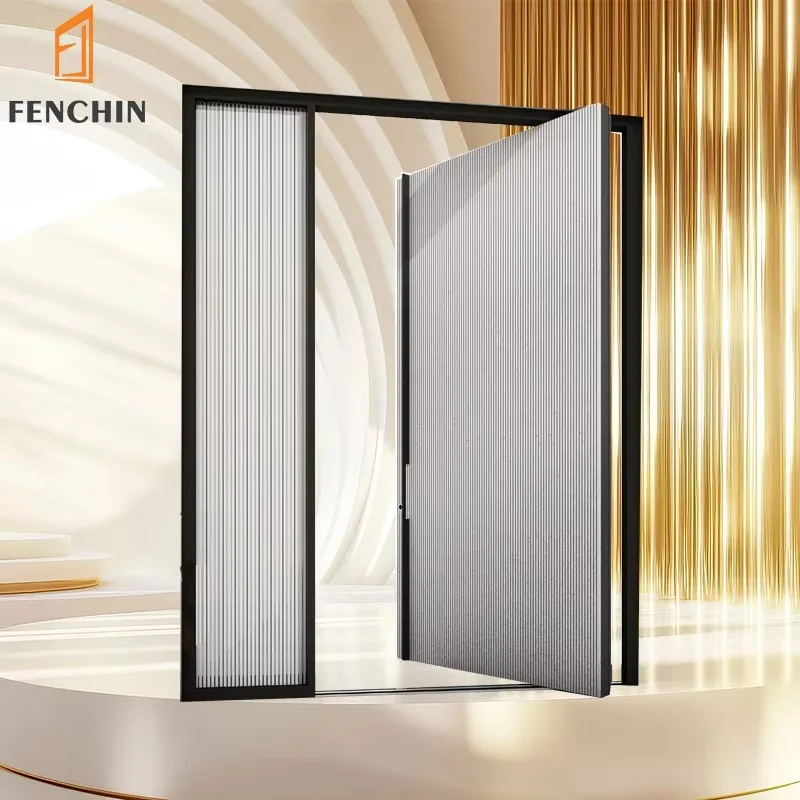 Customized Manufacturer Custom High Quality Main Steel Pivot External Security Doors For House Metal Front Entry Exterior Door