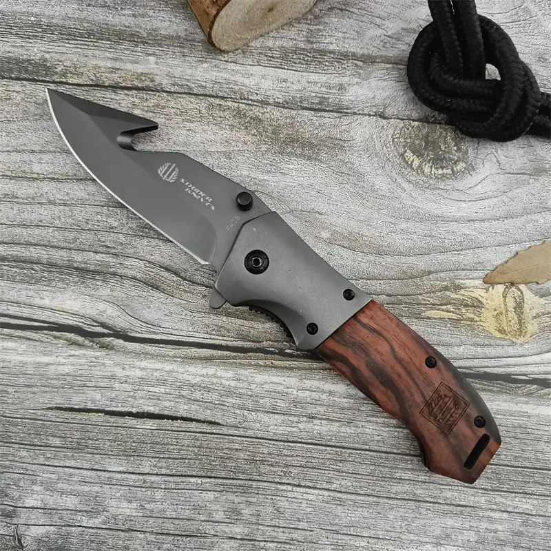 FA06 folding knife, colorwood handle 5Cr13Mov handle outdoor cutting knife, camping Survival Tactics Hunting EDC pocket knife