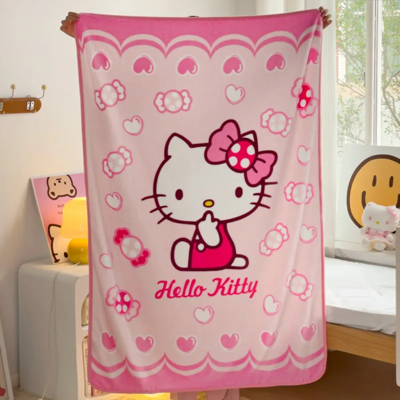 Kocyk na sofę Sanrio 39 x55in witam Kitty Kawaii-miękka, lekka flanela zapewniająca komfort przytulnej drzemki w środowisku AC