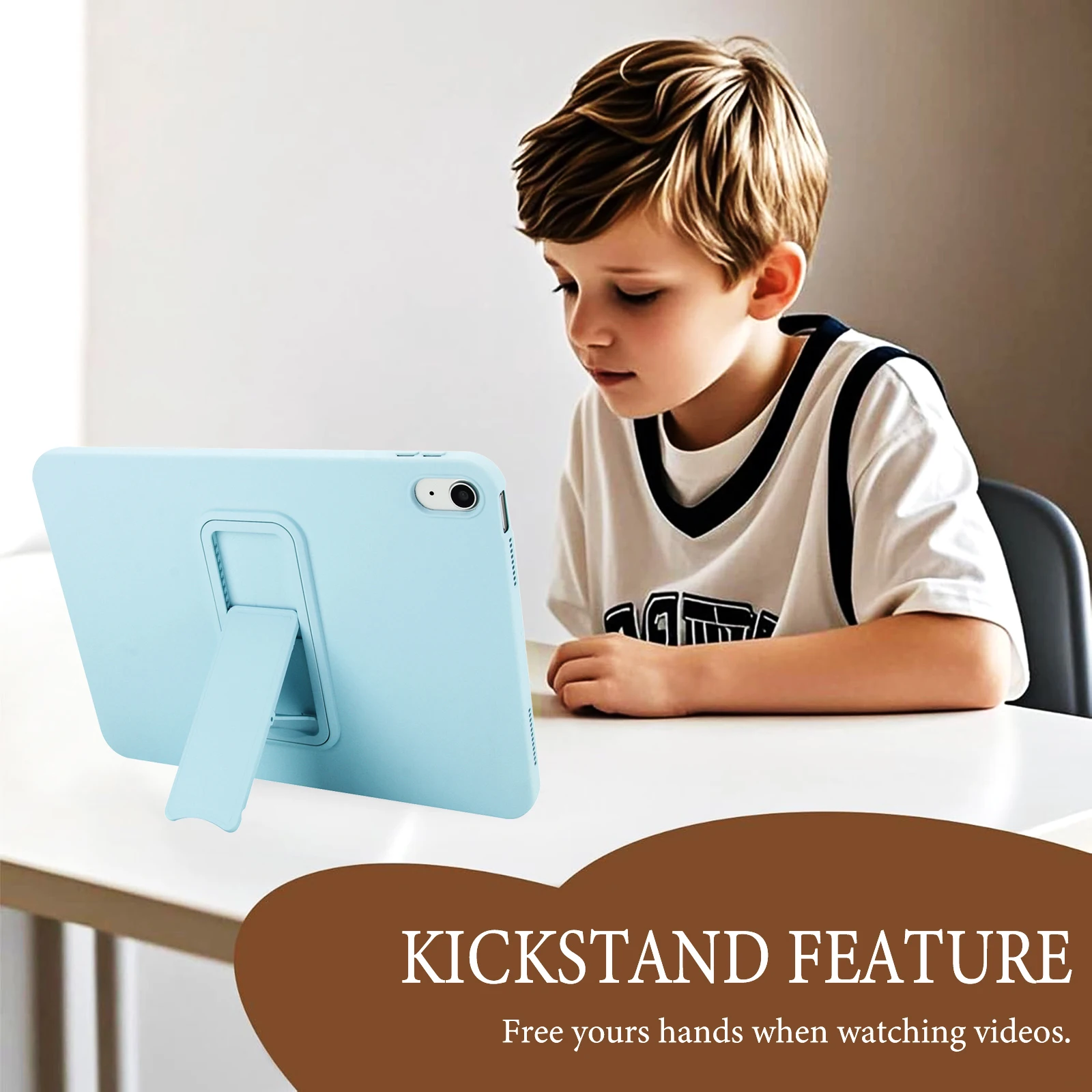 Capa traseira de cor sólida com suporte para iPad Pro Air 5 6 7 8 9a 10a geração 2024 Funda para 10,2 10,9 11 polegadas Mini