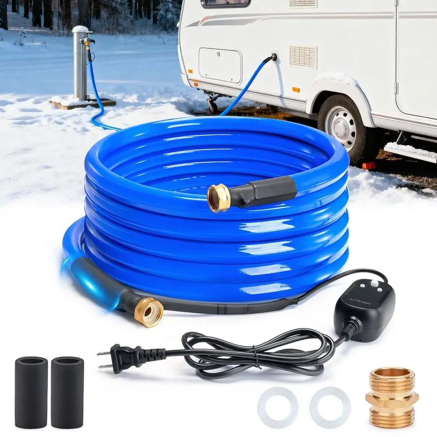 

25FT Heated Water Hose for RV, with Temperature Sensor, Save Energy, Water Line Freeze Protection, 5 8 ID, for Garden, RV Access