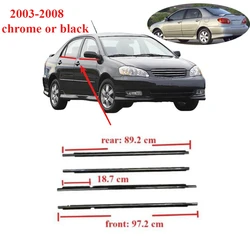 4 peças de borracha cromada ou preta para toyota corolla 2003-2008 protetor weatherstrip para vidro laminado 75720-02120