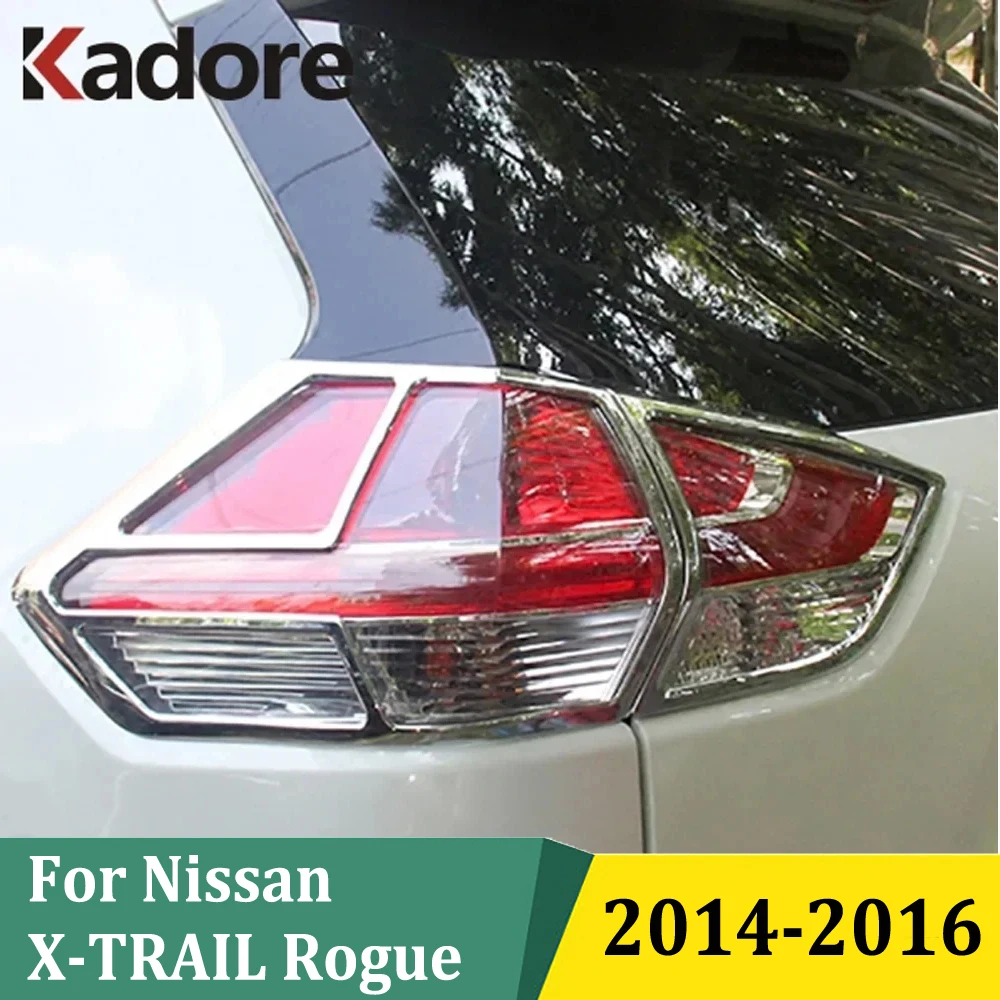 

For Nissan X-Trail Rogue 2014 2015 2016 Chrome Taillights Cover Rear Light Frame Lamp Trim Stickers Styling Car Accessories