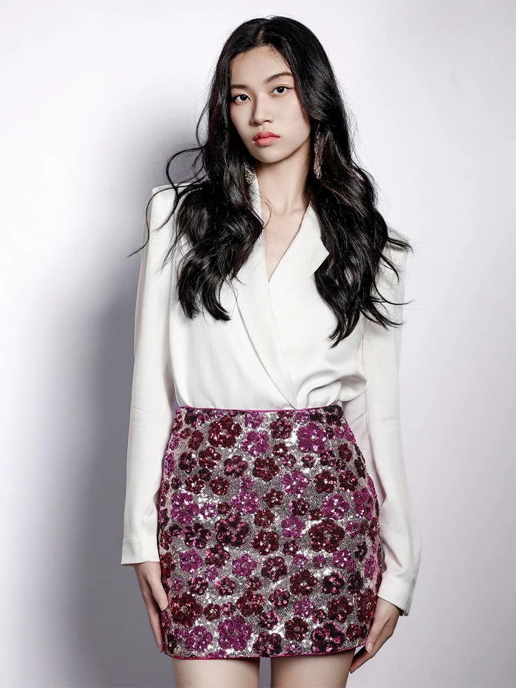 

Повседневный костюмный жакет Maggie Ma с широкими штанинами, свободного кроя, с завязками на талии, высококачественный, с круглыми декоративными элементами, для повседневной носки, женский.