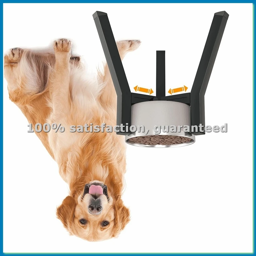 Dog Bowl Stand for Medium Large Dogs, Adjustable Width Elevated Dog Bowls 7-10.6inch, Raised Dog Food Water Bowls-A33R