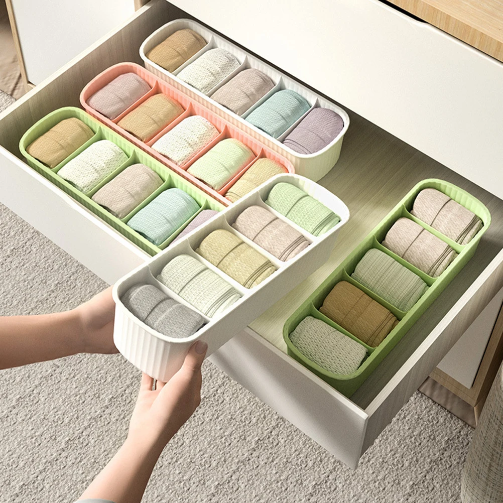 

3pcs Underwear Storage Boxes Pink White Green Bra Clothes Organizers Socks Drawer Cases Non Fade Tear Resistance Closet
