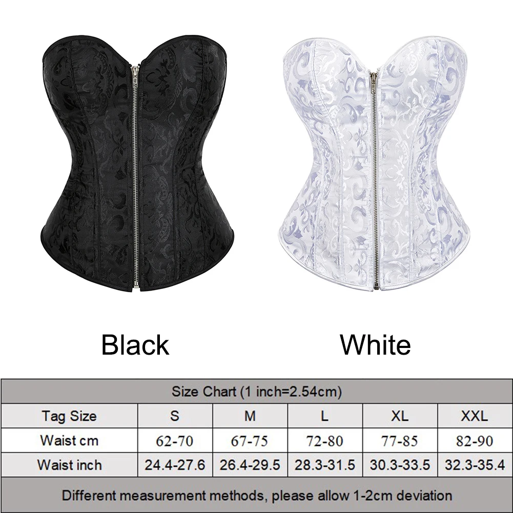 Women Ladies Daily Party Waist Push Up Corset Zipper Rain Bone Tube Top Bandeau Collar Sleeveless Fashion