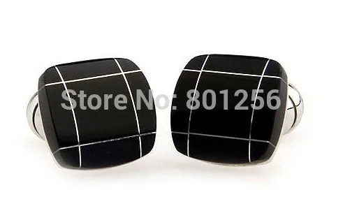   Stone Cufflinks Black Color Square Stone Design Hotsale Copper Material Cufflinks whoelsale&retail