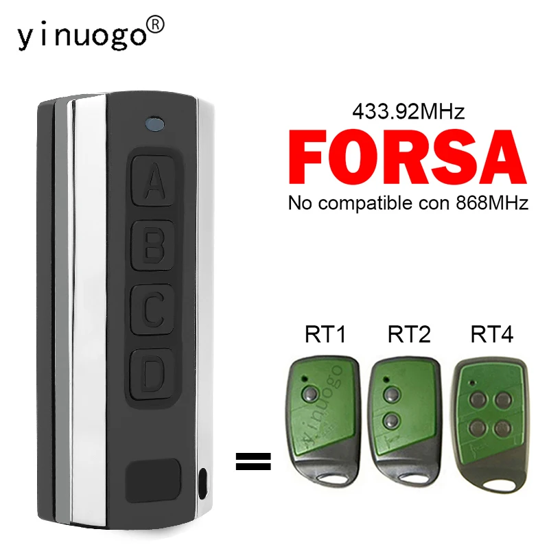 

Garage Door Clone Remote Control For FORSA RT2 RT4 RT1 Garage Door Remote Control 433.92MHz Gate Opener