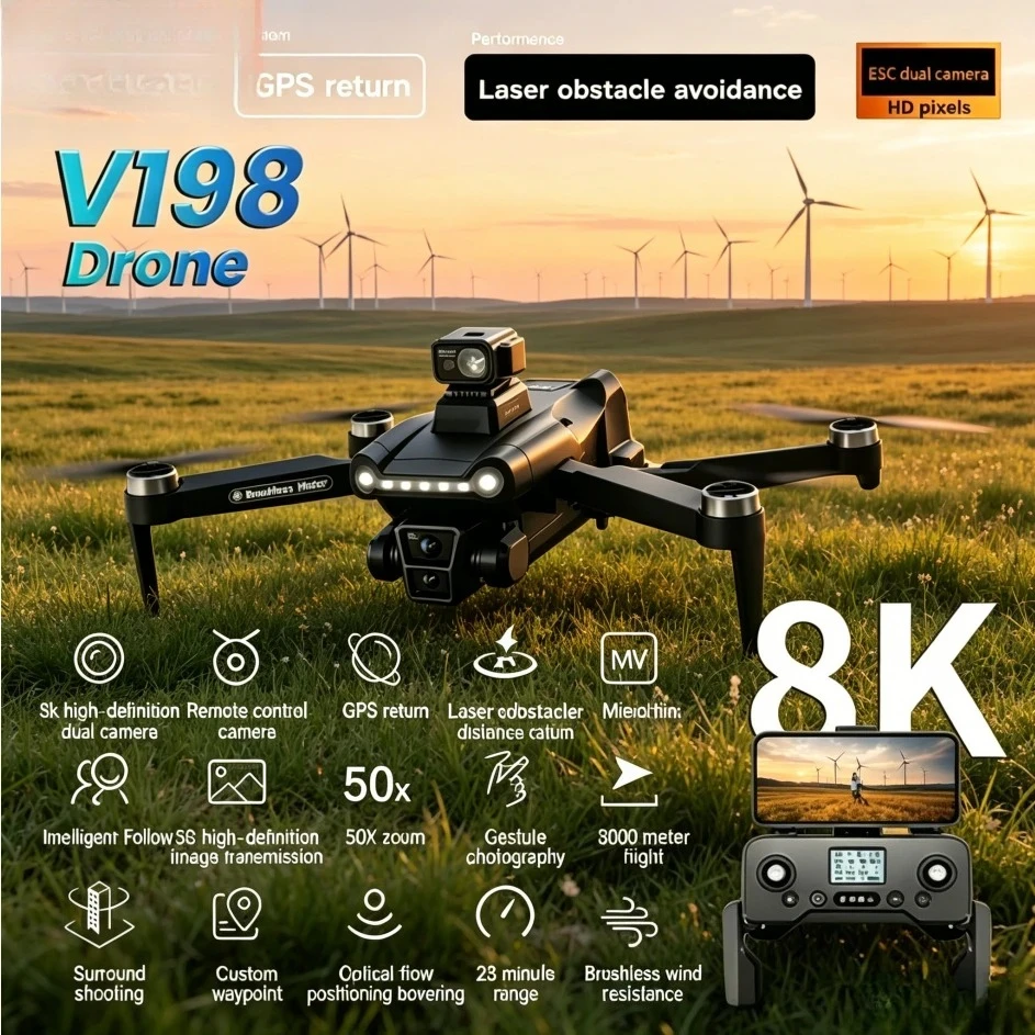 Rc Hobby China - Originele V198GPS 4K Drone Professionele FPV